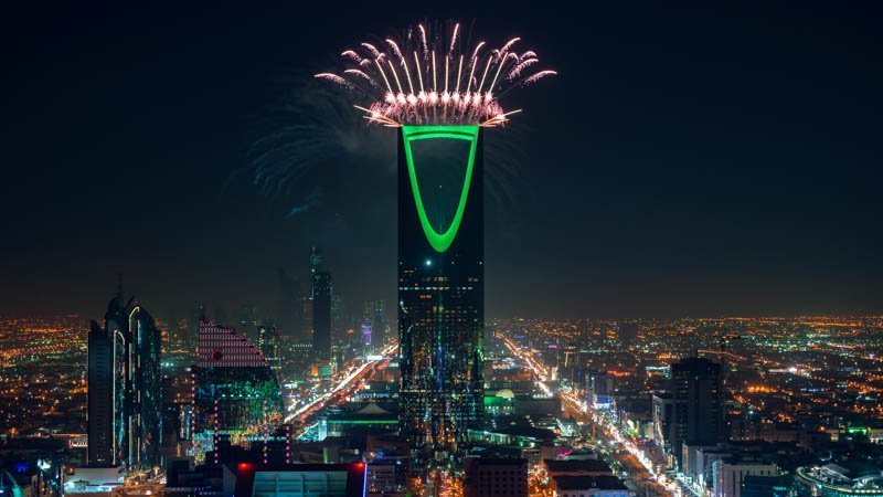 Riyadh Celebration Fireworks - Saudi Arabia Riyadh landscape at night