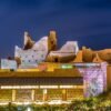 Diriyah Old city in Night in the dark , Al Bujairi , Riyadh , KSA - Saudi Arabia