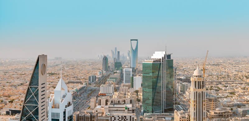 Saudi Arabia Riyadh landscape at Mourning - Riyadh Center Tower Kingdom