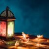 Ramadan Lantern Glowing with Colorful Bokeh Lights at Night – Photo 3