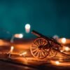 Ramadan Cannon with Colorful Bokeh Lights Glowing at Night – Photo 4