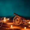 Ramadan Cannon with Colorful Bokeh Lights Glowing at Night – Photo 2