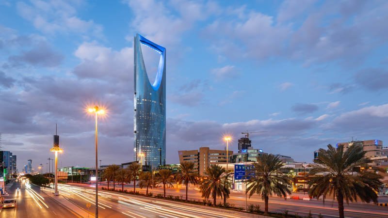 Saudi Arabia Riyadh landscape at Sunset - Riyadh Tower Kingdom Centre Dayligh