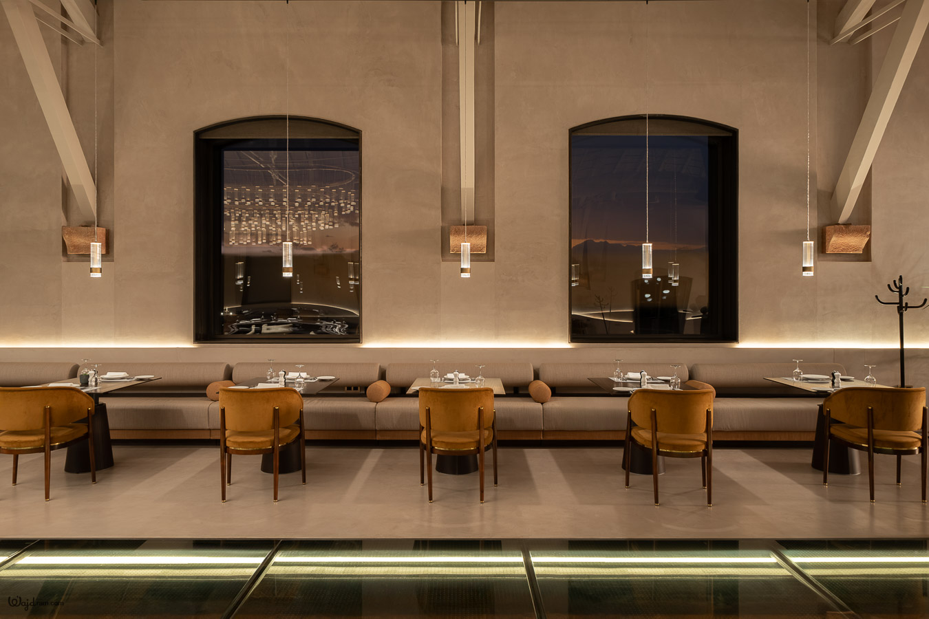The Chedi Hegra luxury hotel exterior at AlUla, Saudi Arabia. Heritage railway station architecture repurposed into a five-star hospitality property within the UNESCO World Heritage Site of Hegra (Mada'in Salih). Hotel architecture photography by Wajd Ramadan