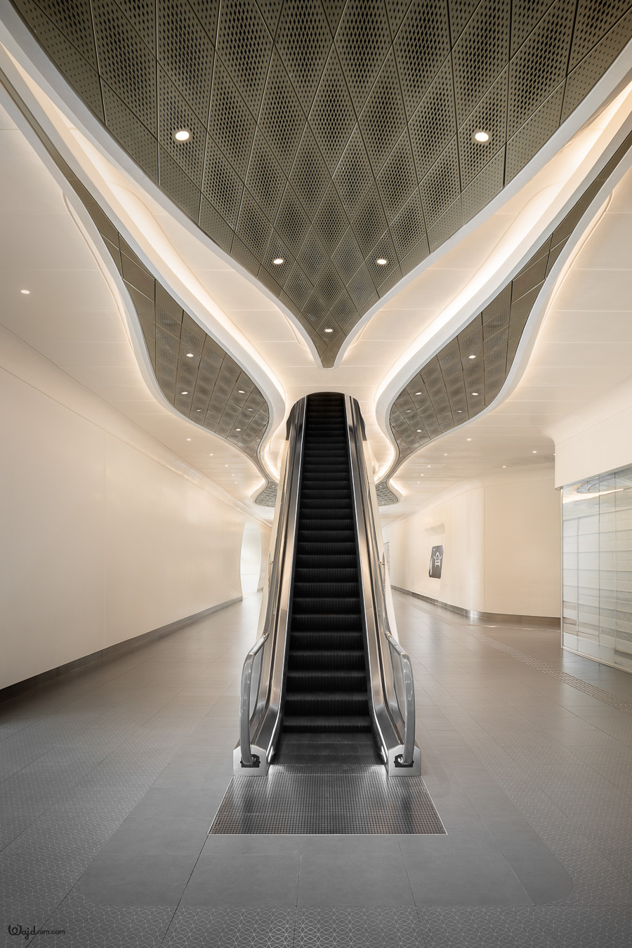 KAFD Metro Station within the King Abdullah Financial District in Riyadh — architectural photography by Wajd Ramadan for LEDFlex.