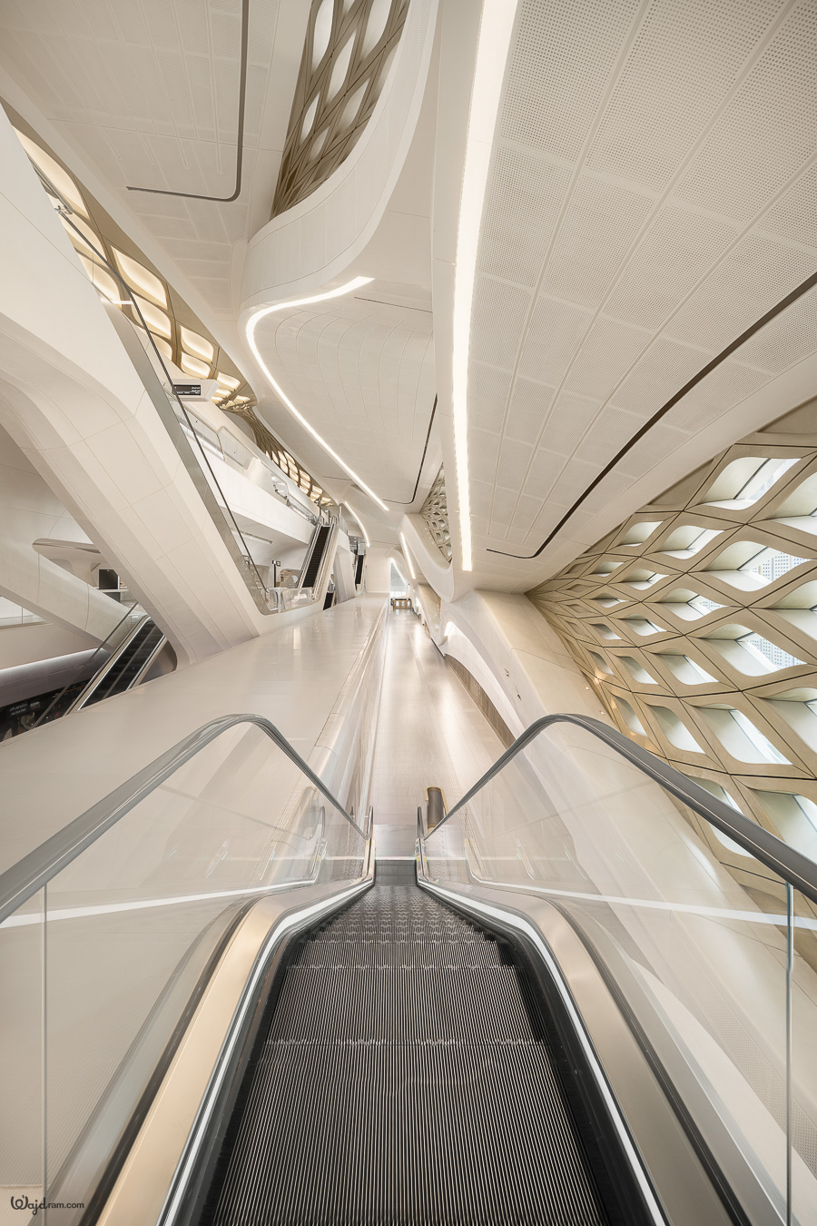 KAFD Metro Station within the King Abdullah Financial District in Riyadh — architectural photography by Wajd Ramadan for LEDFlex.