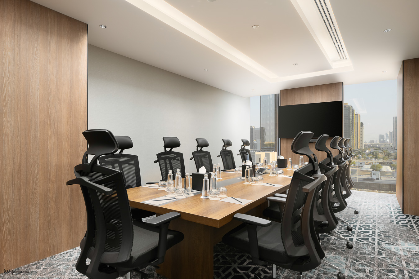Meeting Room - architecture photography by Wajd Ramadan for Radisson Blu Sahafa, Riyadh, Saudi Arabia.