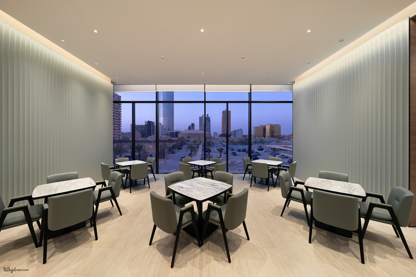 Resturant - architecture photography by Wajd Ramadan for Radisson Blu Sahafa, Riyadh, Saudi Arabia.