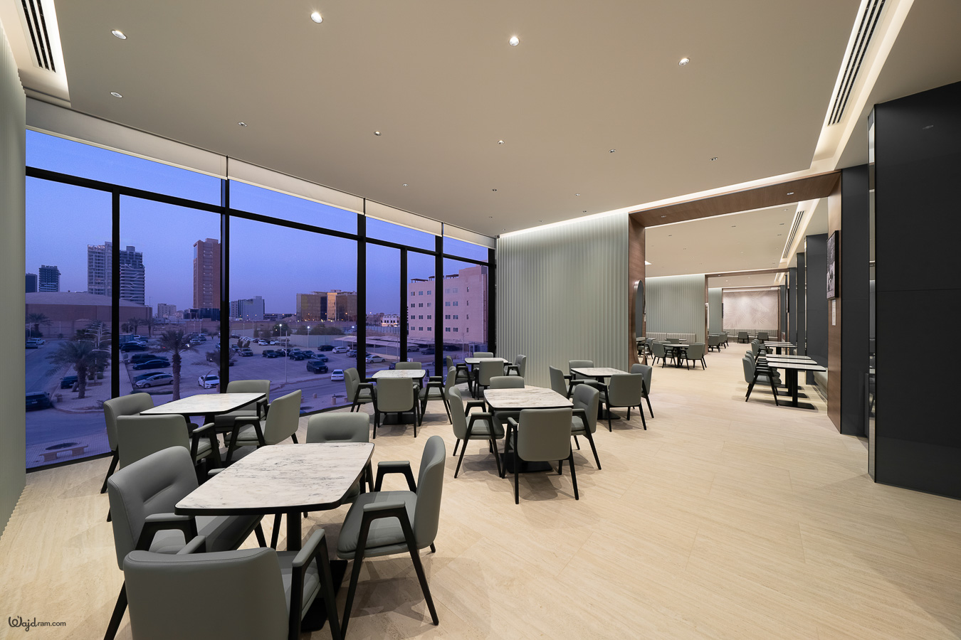 Resturant - architecture photography by Wajd Ramadan for Radisson Blu Sahafa, Riyadh, Saudi Arabia.