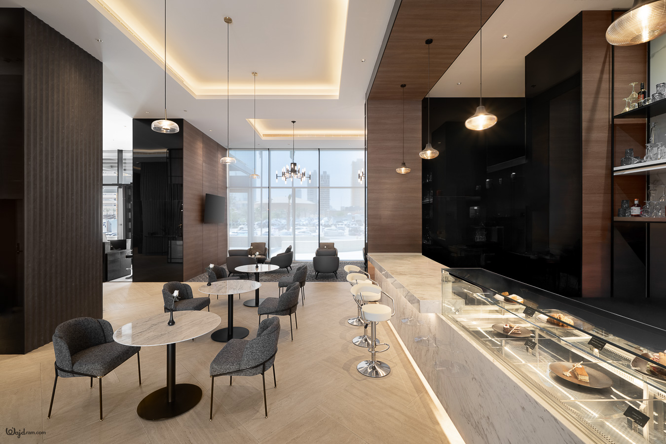 Coffee Bar - architecture photography by Wajd Ramadan for Radisson Blu Sahafa, Riyadh, Saudi Arabia.