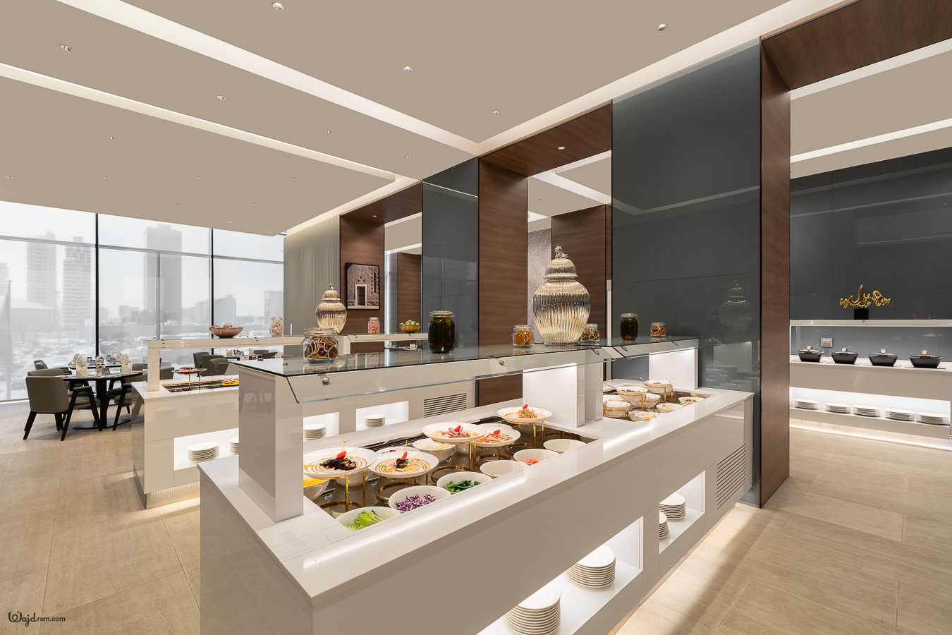 Resturant - architecture photography by Wajd Ramadan for Radisson Blu Sahafa, Riyadh, Saudi Arabia.