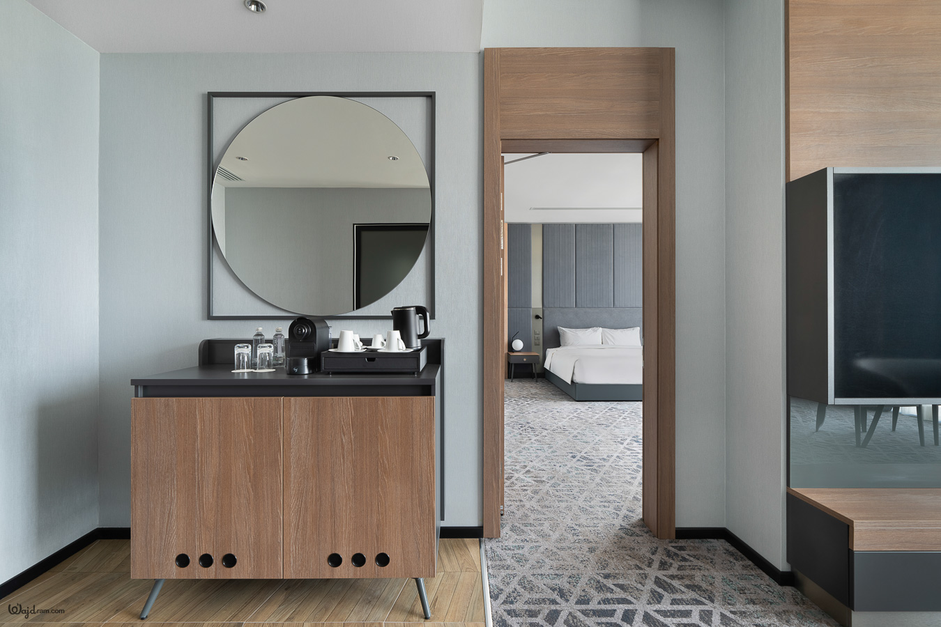 Guest room interior — hotel room photography by Wajd Ramadan for Radisson Blu Sahafa, Riyadh, Saudi Arabia.